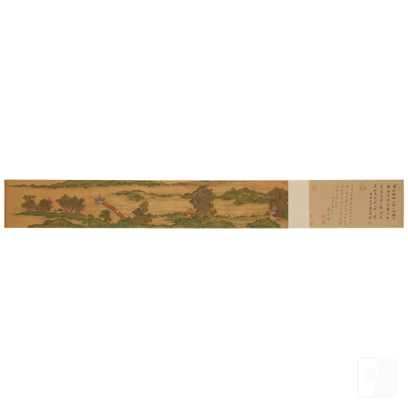 （仿）呂煥成 （仿）文徵明 青綠山水人物 橫卷二幅 設色絹本 手卷 | AFTER LU HUANCHENG/AFTER WEN ZHENGMING - 图5